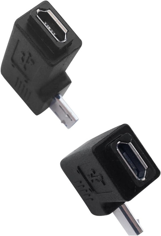 1 Pair Right Left 90 Degree Angle Micro USB Male to Micro USB Female Adapter gallery