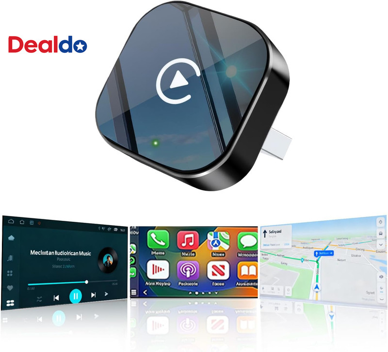 Wireless Carplay Adapter2026 Upgraded – Suitable for Apple Iphone & Android, wit