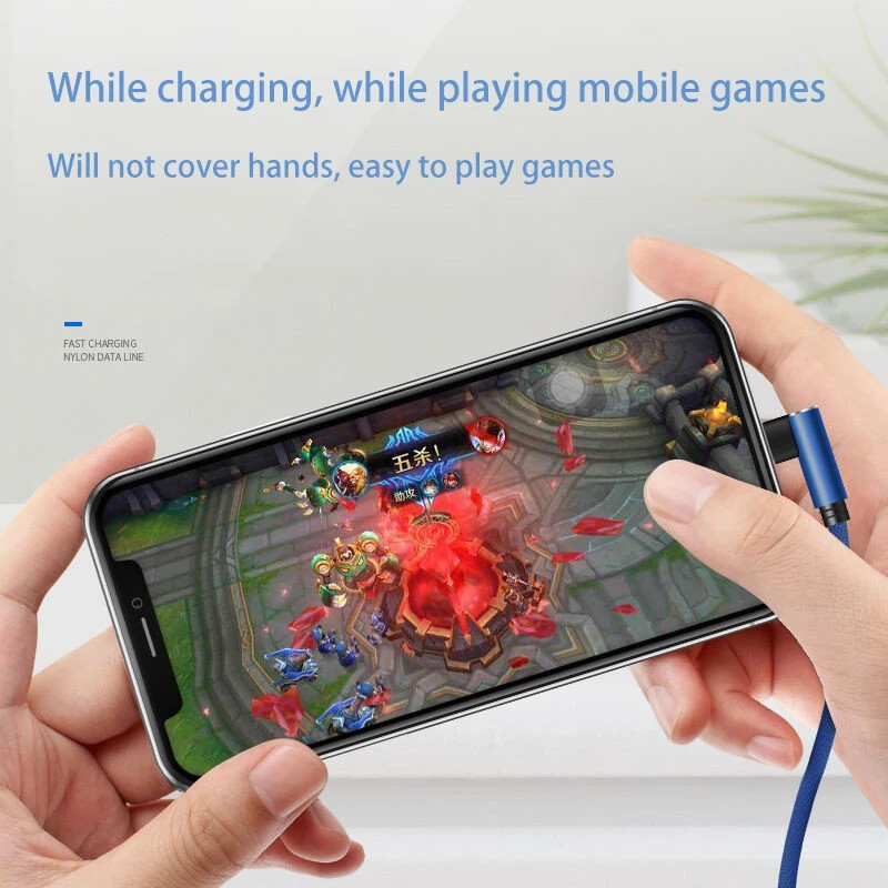 90 Degrees Elbow Cable for Game Type C Cable Phone Charger Fast Charging gallery