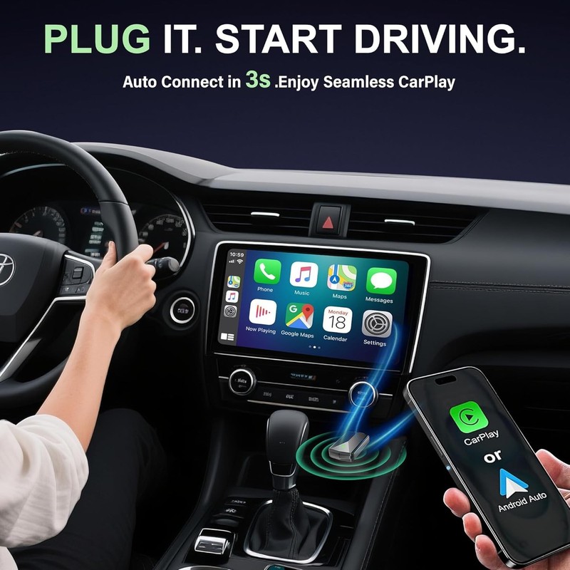 ZOUHOE Wireless CarPlay Adapter– Android Auto Wireless Adapter, 5.8GHz Wi-Fi ... gallery