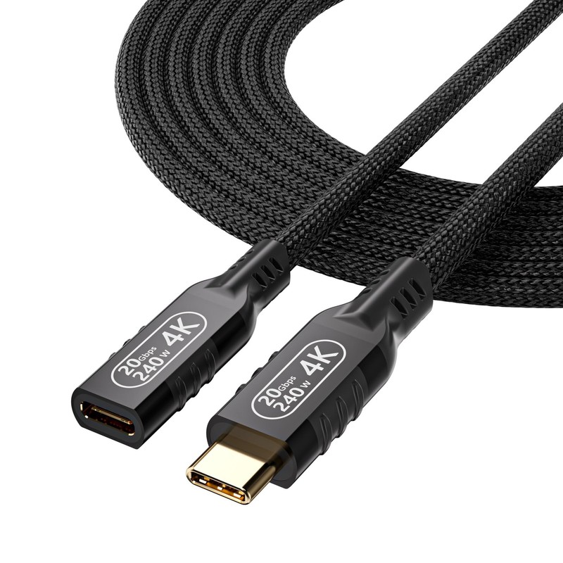 10ft USB C Extension Cable 20gbps 240W PD Fast Charging Video Monitor Cord