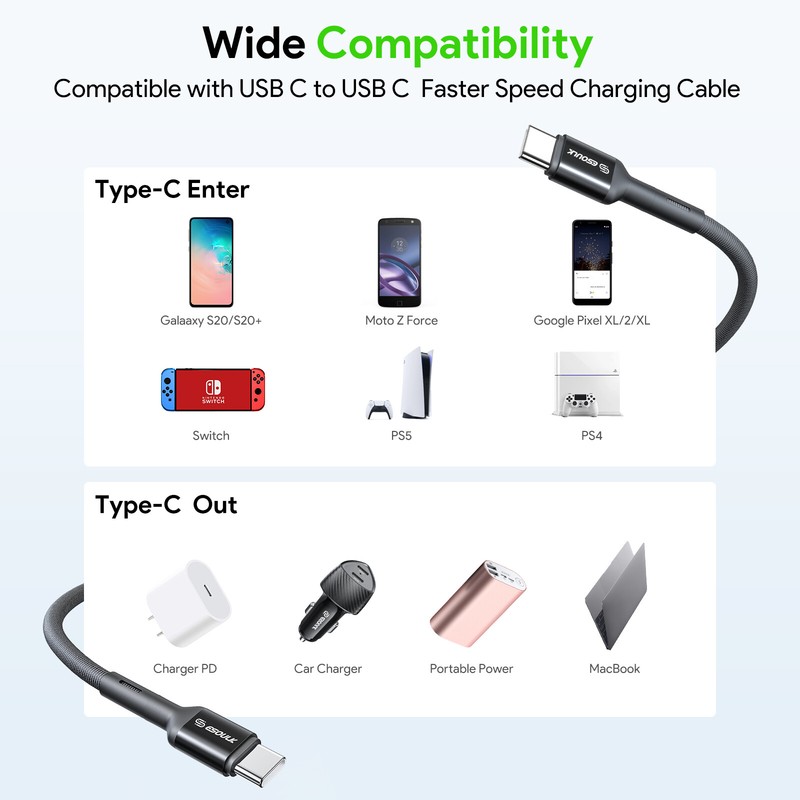 USB C Charger Cable (10ft), USB 2.0 Type C Fast Charging Cable For iPhone 15 gallery