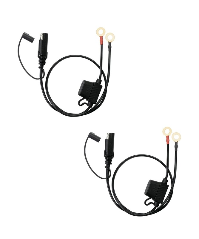 Bates- SAE Battery Connector, 2 FT, 2 Pack, SAE to O Ring Terminal Harness, 2...