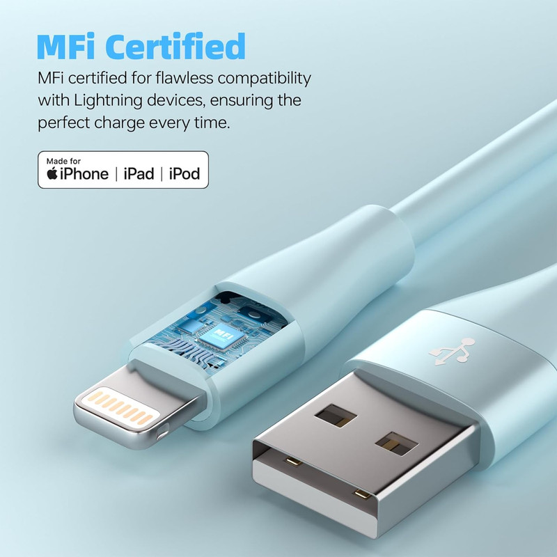 Iphone Charger 3Pack 10 FT Apple Mfi Certified Lightning Cable Fast Charging gallery