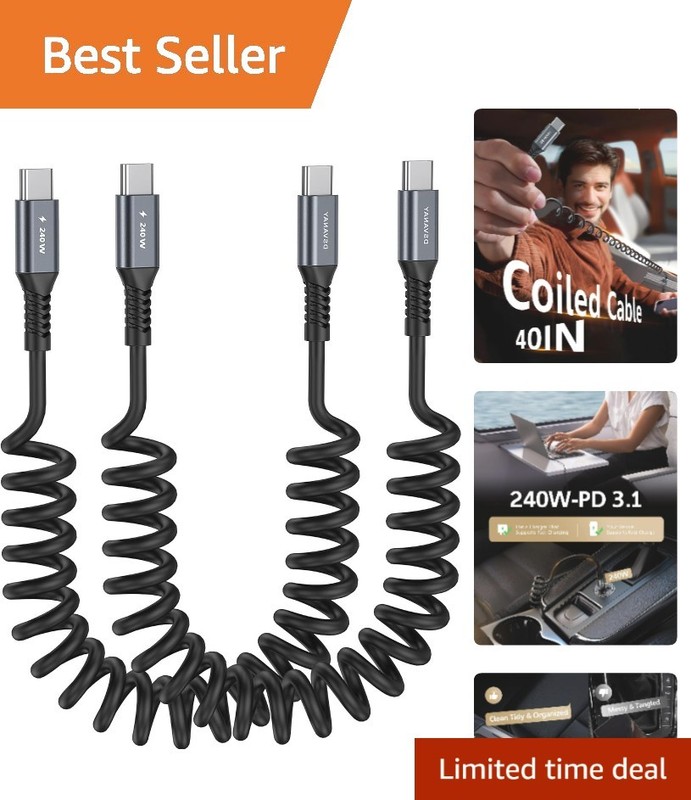 Retractable 240W USB-C Cable Set [3FT] - Perfect for On-The-Go Charging