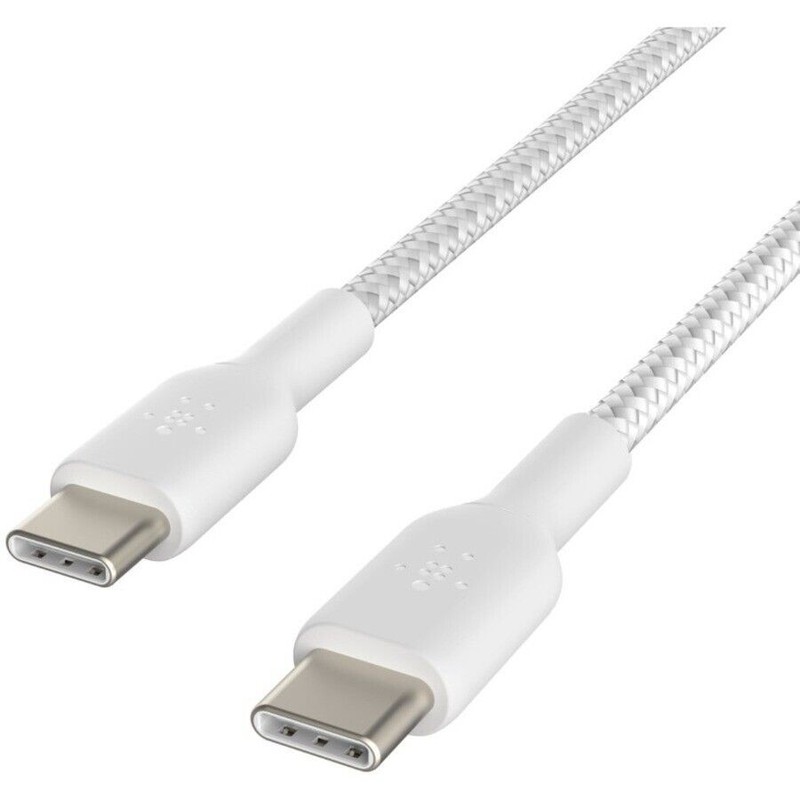 Belkin CAB004bt1MWH 3.3 Ft USB-C to USB-C Braided Cable for Power & Data White gallery