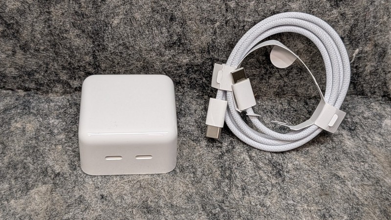 Apple 35W Dual Port USB-C Power Adapter A2571 + USB-C Cable A2795