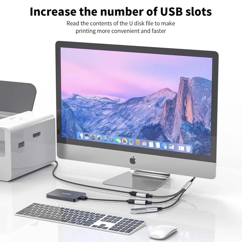 "USB Male to 3 Female Extension Cord Connector Data Charger Split Adapter " gallery
