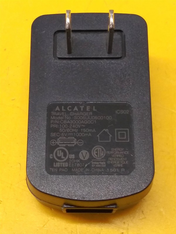 ⭐️⭐️⭐️⭐️⭐️ Alcatel S005UU0500100 Power Adapter USB Charger 5V 1A