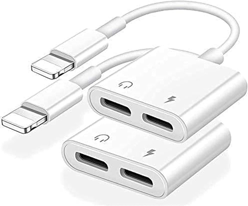 [Apple MFi Certified] Dual Lightning Adapter Splitter for iPhone - AUX + Charger gallery