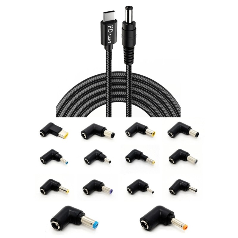 Universal 100WPD to Adapter Cable 14 Tip Laptop Chargers Lightweight gallery