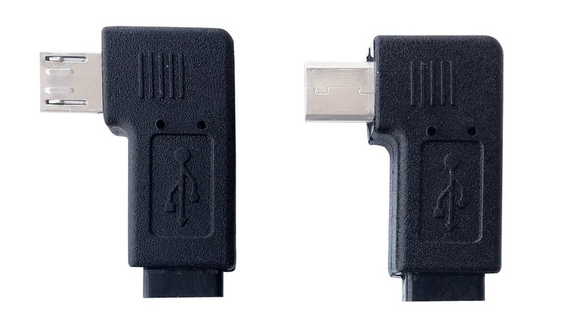 1 Pair Right Left 90 Degree Angle Micro USB Male To Micro USB Female Adapter gallery