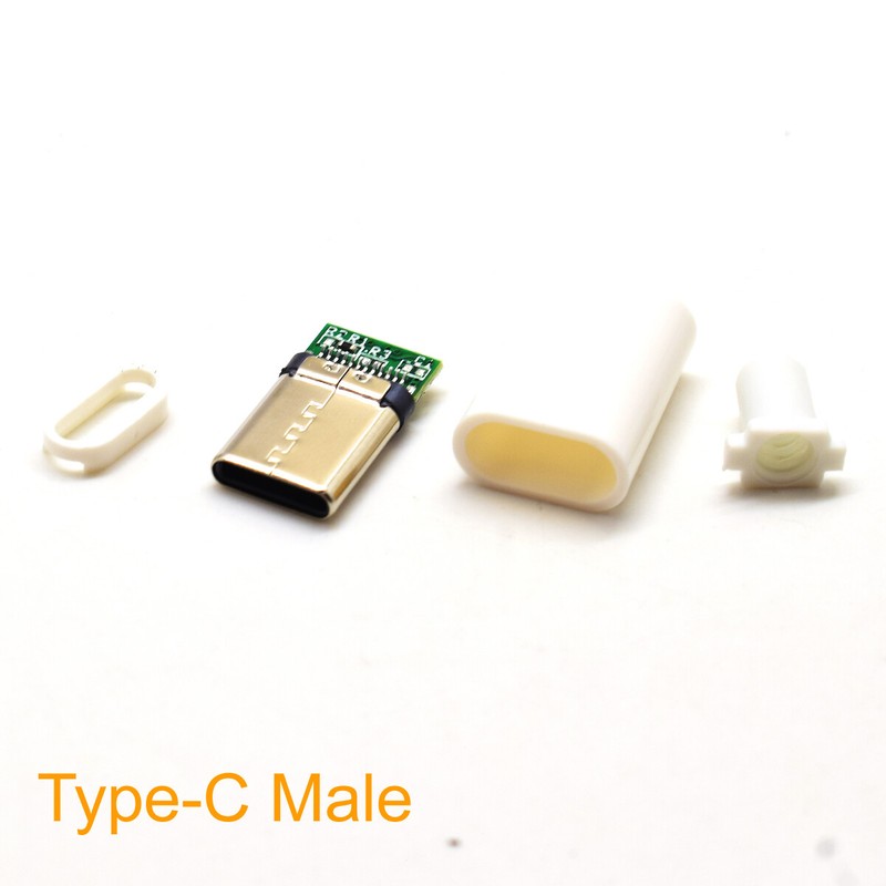 1set White USB 3.1 Type C USB C Male Plug DIY Connector Solder Housing Cover gallery