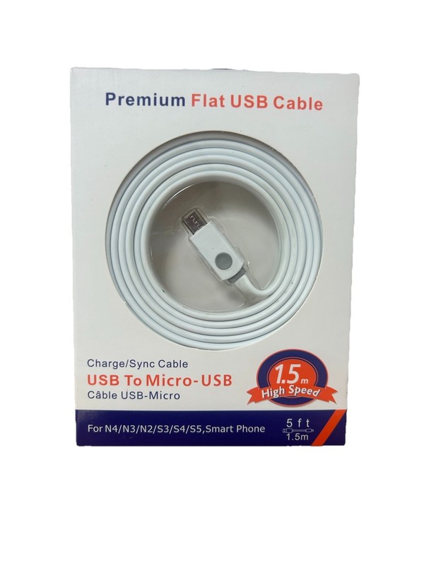 High Speed USB to Micro-USB Charging & Sync Cable 5ft White for N4 N3 N2 S3 S4