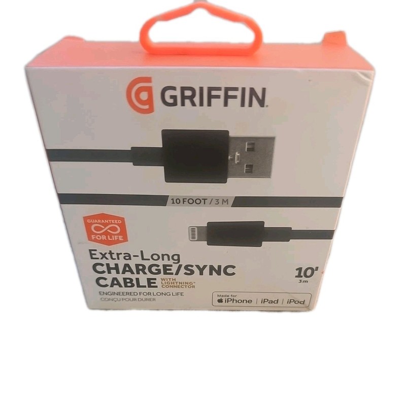 Griffin 10ft MFi-Certified Lightning USB Charger Cable for Apple iPhone iPad