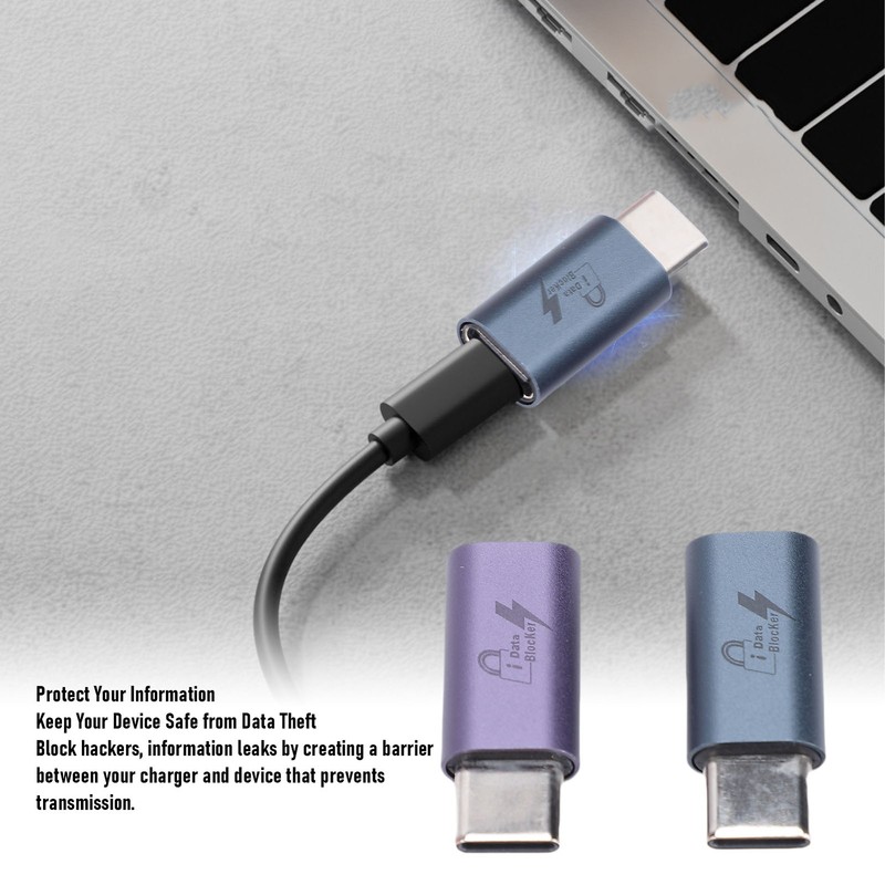 2PCS USB C To C Data Blocker Anti Juice Jacking Refuse Hacking USB Data Blocker gallery