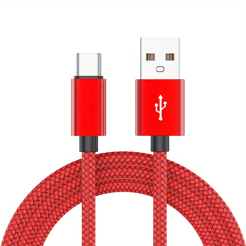 Universal USB A to Type-C Nylon Braided Cable Matte Aluminum Connector Cord