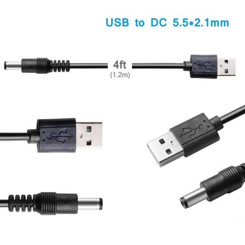 Dc 5v Power Cord Usb To Dc 5.5x2.1mm Plug Charging Cable With 10 Connector Tips gallery
