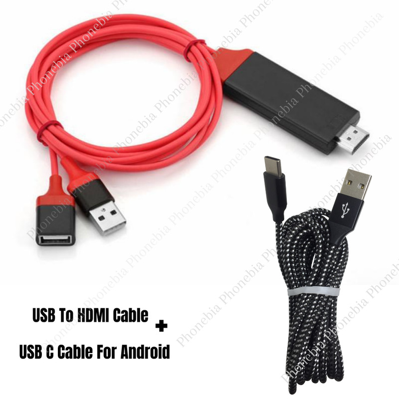 1080P HDMI Mirroring Cable Phone to TV HDTV Adapter Cord for iPhone 15 8 Android
