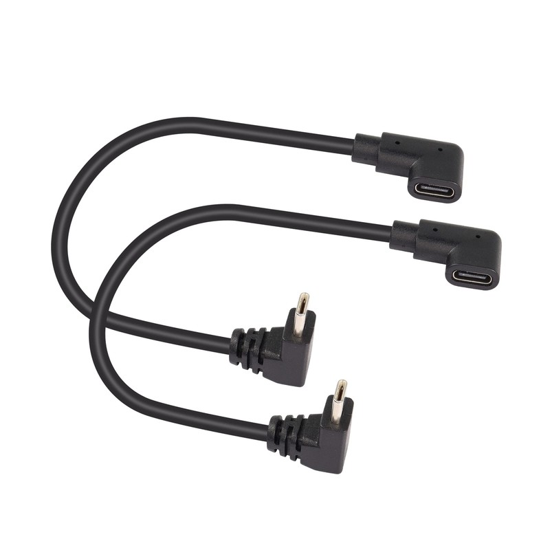 0.3m USB C Extension Cable 90° Up Angle Male to Right Angle Female Type C Cord