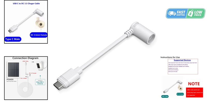Compatible USB-C Adapter: Connect Ring Solar Panels with USB-C Security Cameras gallery
