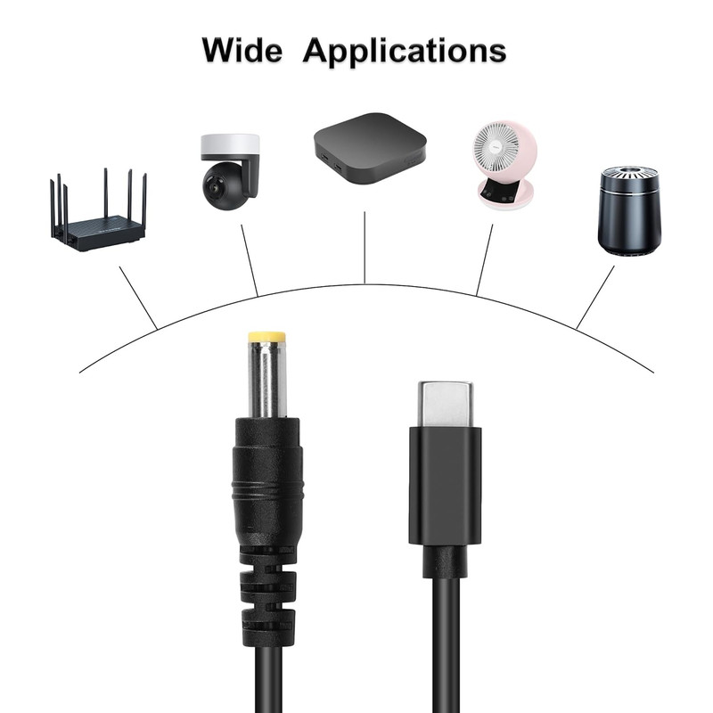 GINTOOYUN USB Type-C to DC 12V Power Charge Cable，Usb-C Male Input to Dc5.5X2.5M gallery