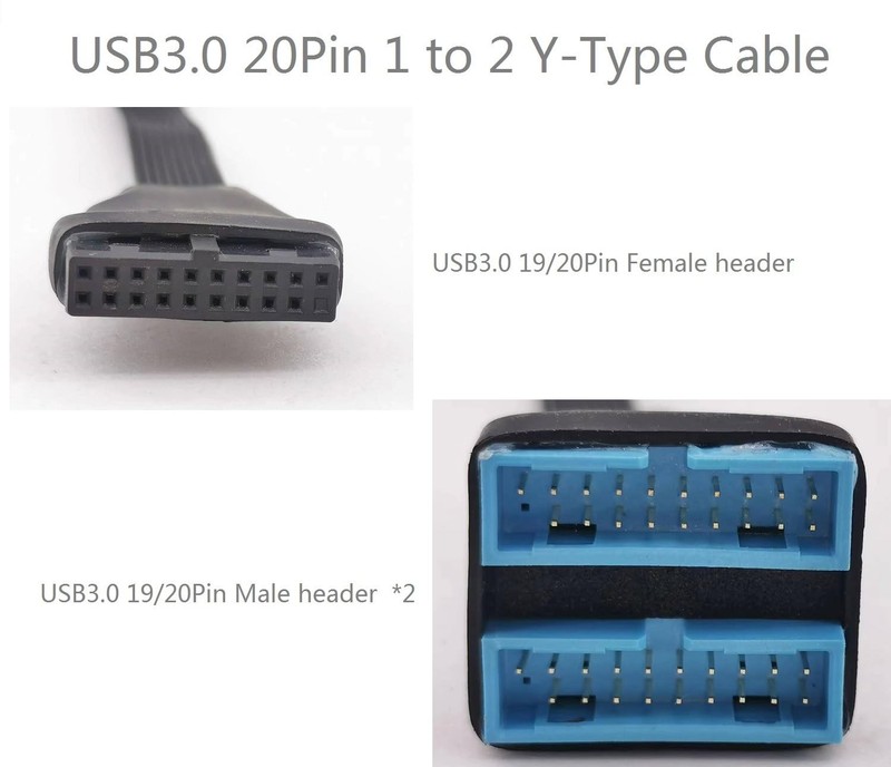 USB 3.0 Header Splitter Extension Cable,Motherboard USB 3.0 Internal hub Spli... gallery