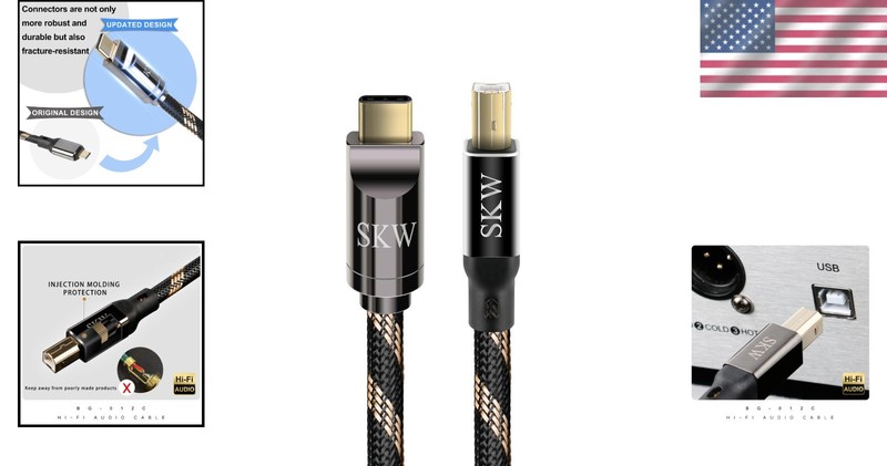 Audiophiles USB Printer Cable Type C 4.9ft gallery