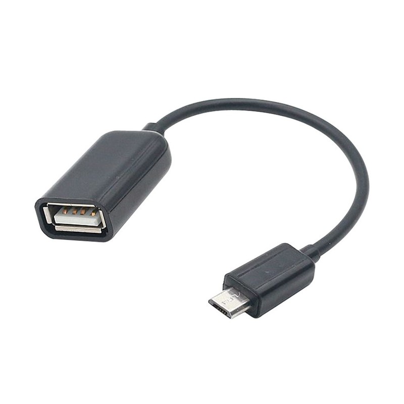 USB 2.0 OTG Cable Adapter for Phones Tablets (Black)