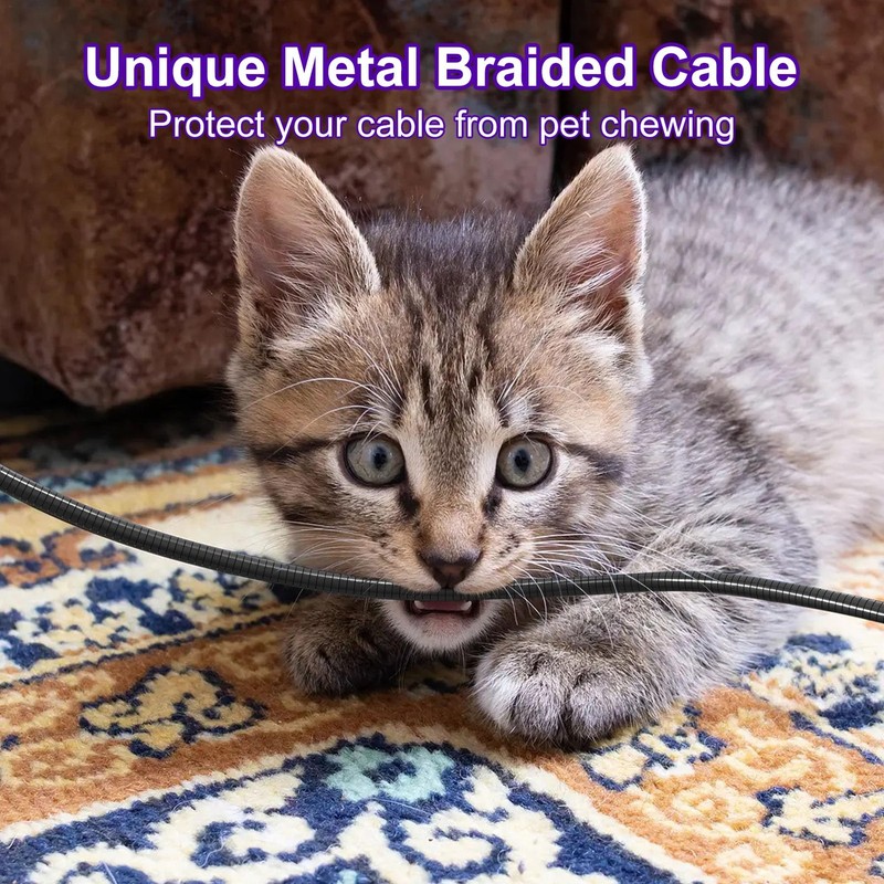 6FT Chew Proof iPhone Charger Cord - MFi Certified Metal Braided Lightning Ca... gallery
