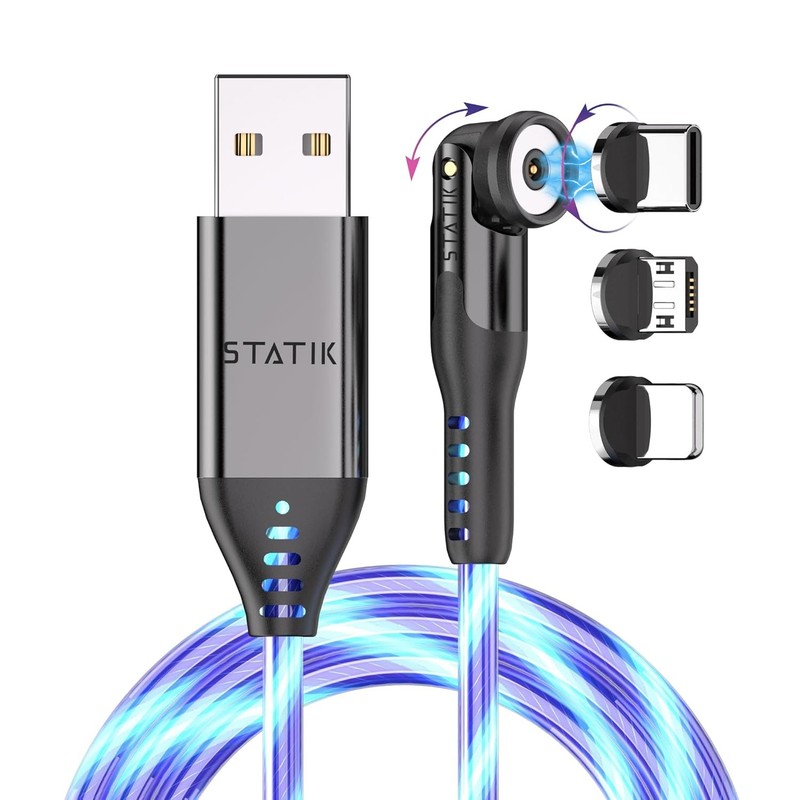 3 in 1 GloBright Magnetic USB C Cable 6FT