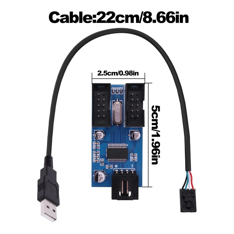 Motherboard Internal USB Hub Header Splitter USB A to Dual Motherboard 9 Pin ... gallery