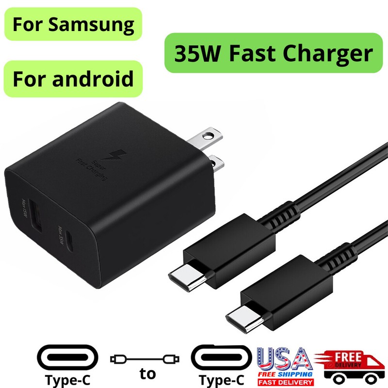 Cables Super 35W PD Power Adapter Duo Wall Charger For Samsung S21 /S23 /S22 S20 gallery