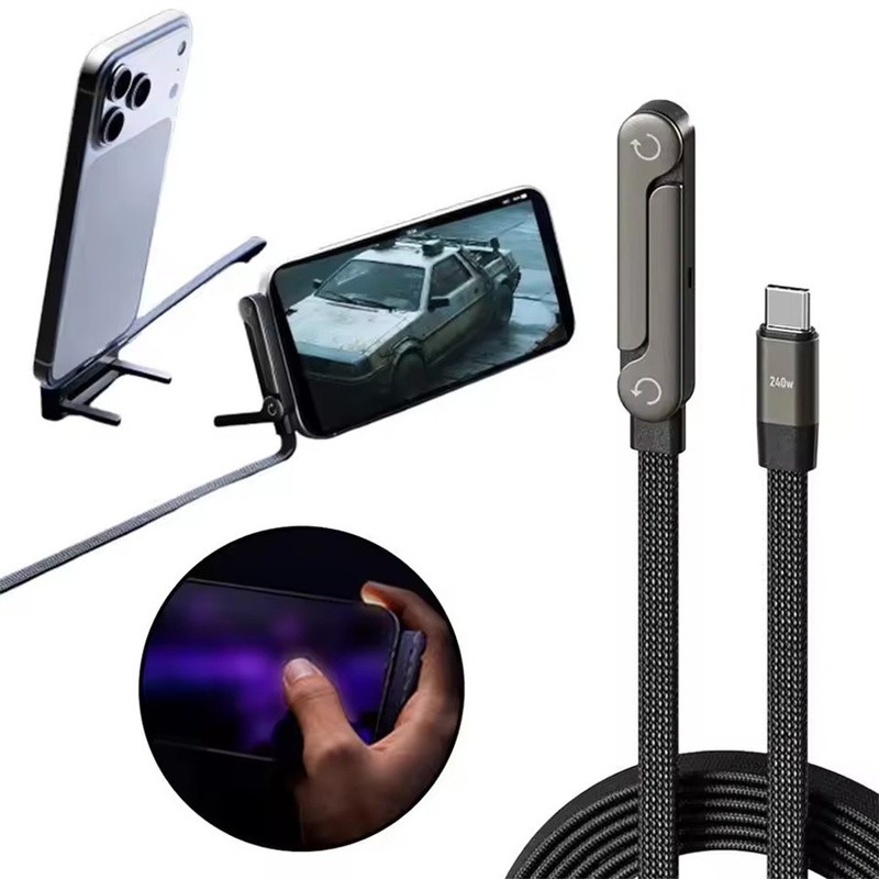 240W Fast Charging Foldable Cable, with Built-in Bracket Adjustable gallery