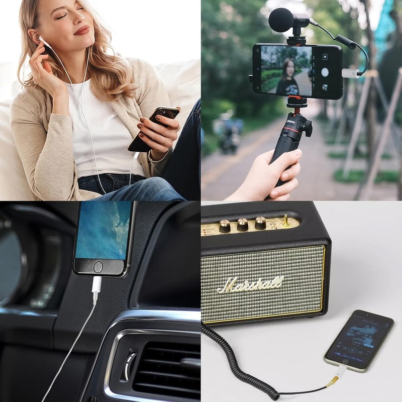 2Pcs USB-C Type C Adapter Port to 3.5MM Aux Audio Jack Earphone Headphone Car gallery