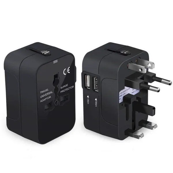 Universal Travel Plug Adapter 2 USB Port World Travel AC Power Charger Adapter gallery