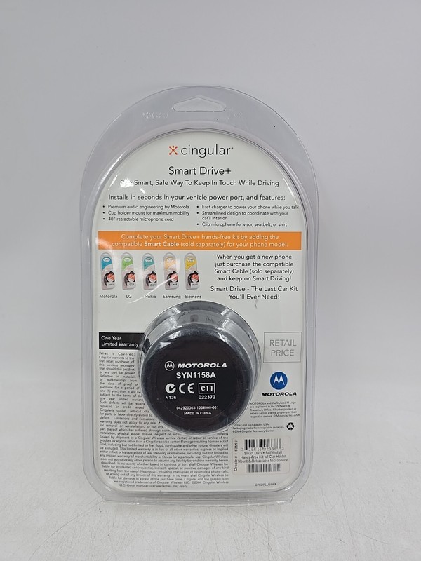 2004 Cingular Smart Drive+ Car Kit Motorola LG Nokia and Other Phones New Black gallery