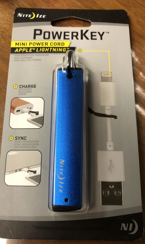Nite Ize PowerKey Mini Power Cord, Apple iPhone Lightning – Blue