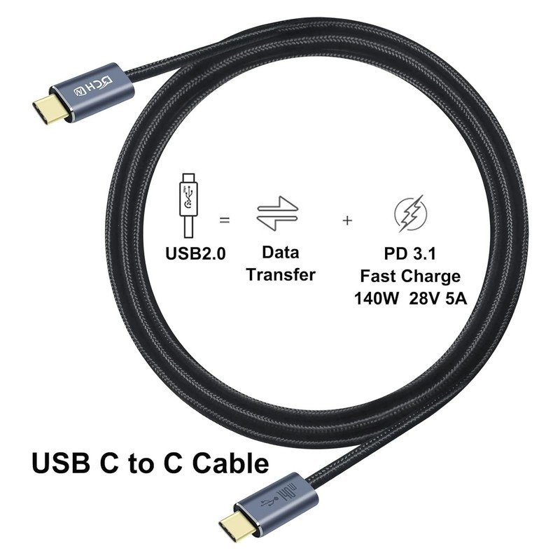 28V 5A USB-C to USB-C Charging Cable 3ft - High-Speed & Tangle-Free gallery