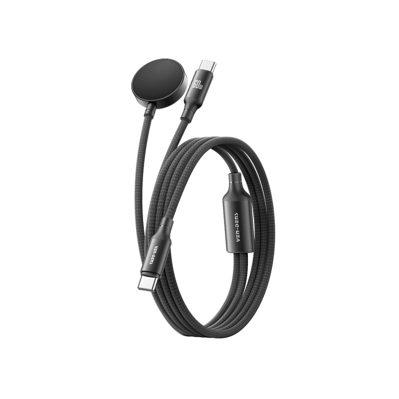 VEN-DENS 2-in-1 60W Fast Charger USB-C to usb-c Galaxy Watch Charging Cable gallery