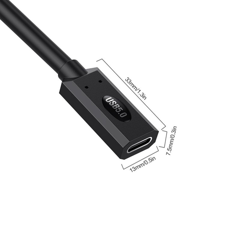 USB5 Cable 30cm, Right Angle 80Gbps USB C Extension Cord (30cm) gallery