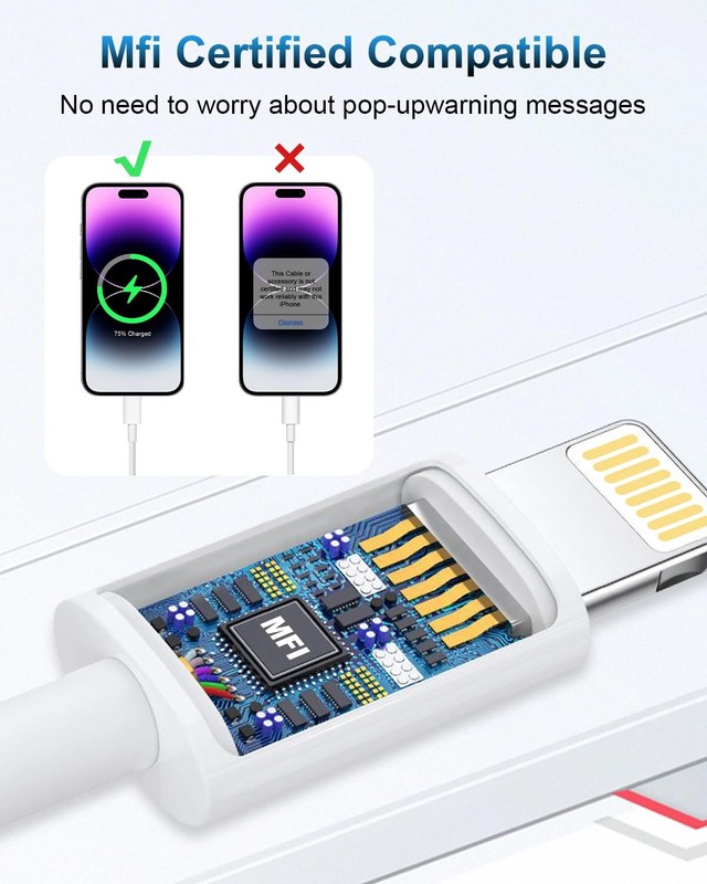 USB C to Lightning Cable 6FT 2Pack,[Apple MFi Certified] iPhone Fast Charger ... gallery