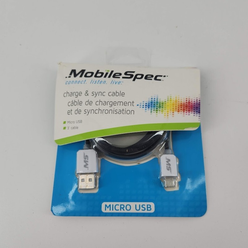 MobileSpec Micro USB 3 Ft Charging & Sync Cable Black