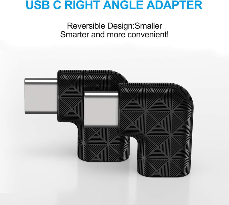 USB C Right Angle Adapter,90 Degree USB C to USB Type-C Male to Female Adapter ( gallery