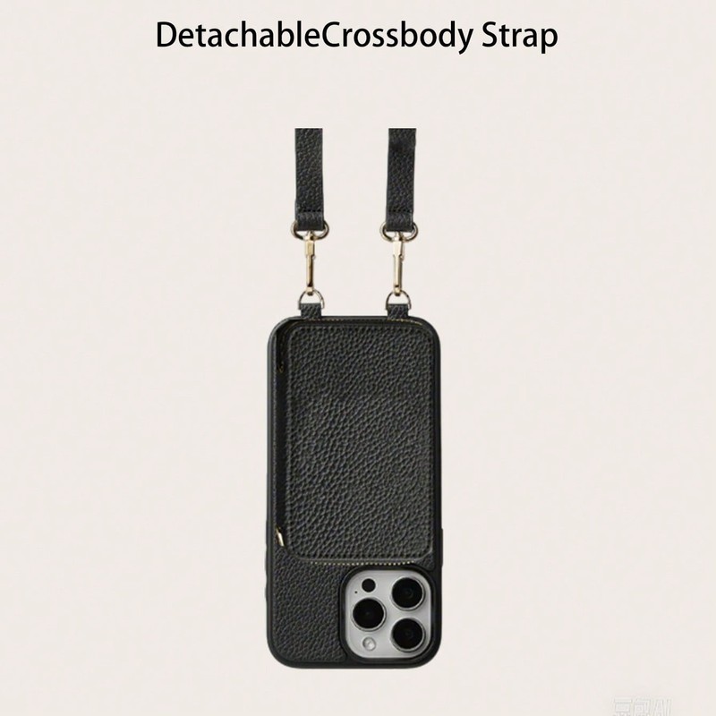 Luxury Leather Crossbody Phone Case & Wallet for iPhone 15–16 Pro Max, Shockp... gallery