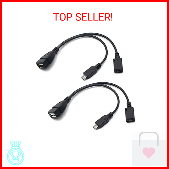 AuviPal 2-in-1 Micro USB to USB Adapter (OTG Cable + Power Cable) for Fire Stick