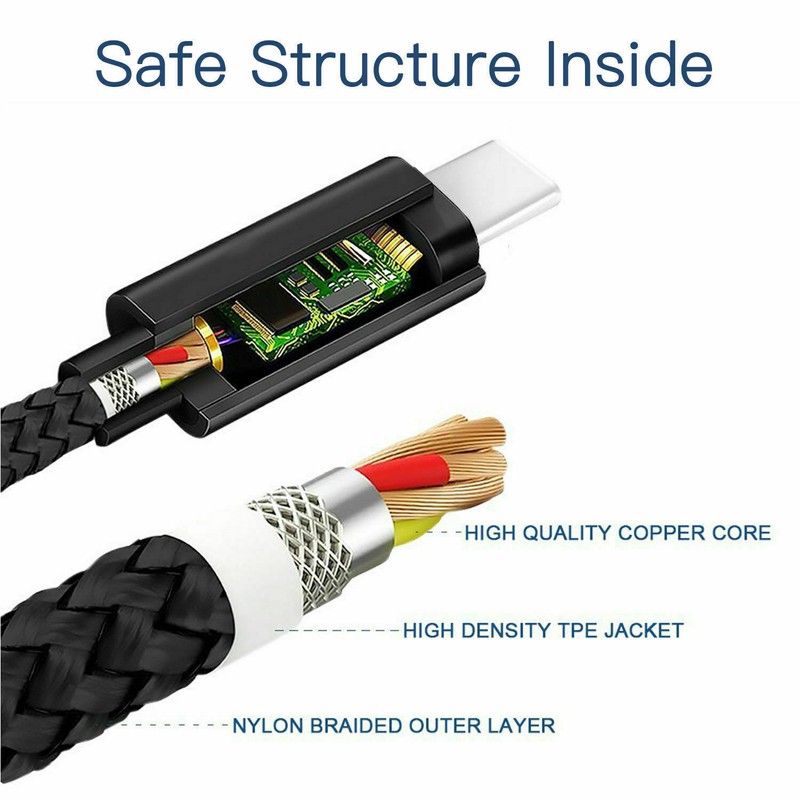LOT Braided USB C Type-C Fast Charging Data SYNC Charger Cable 1/3/6/10FT LONG gallery