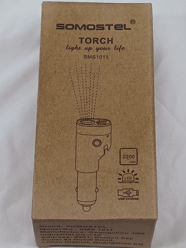 Somostel Torch Muti Tool Car Charger Power Bank Flash light seat belt cutter…