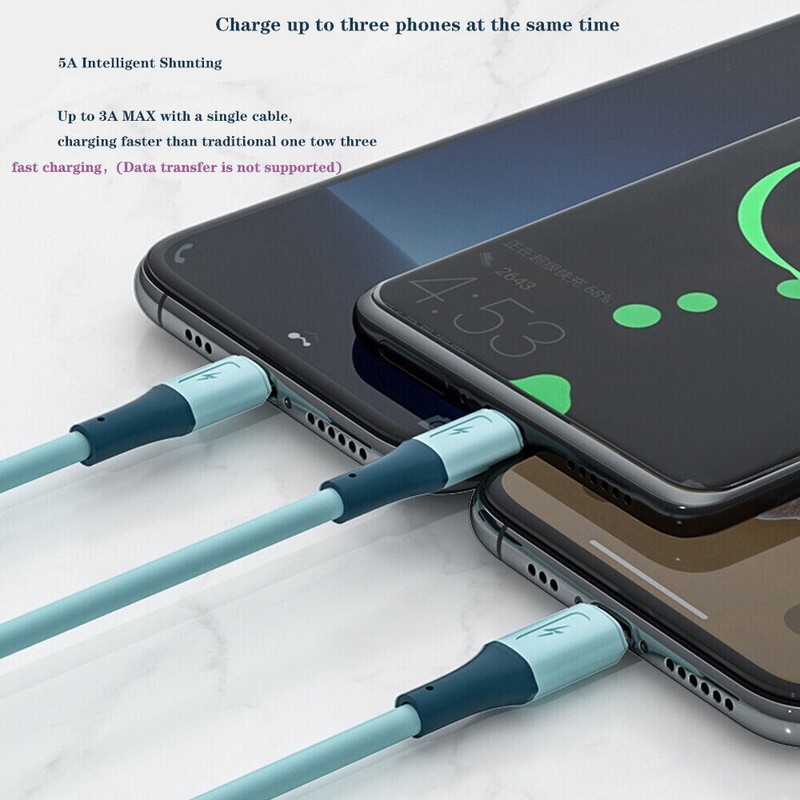 3 in 1 Fast Charging Cable Cell Phone Charger Cord For iPhone Type C Micro USB gallery