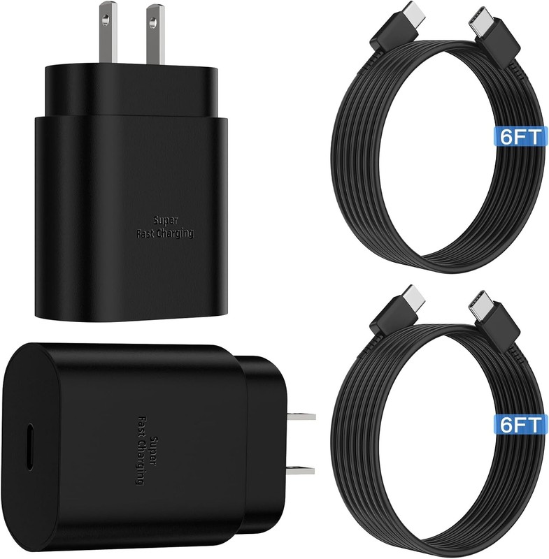 2 Pack Super Fast Charger 6ft Cable USB Cord for Galaxy A06 A14 15 16 25 35 55